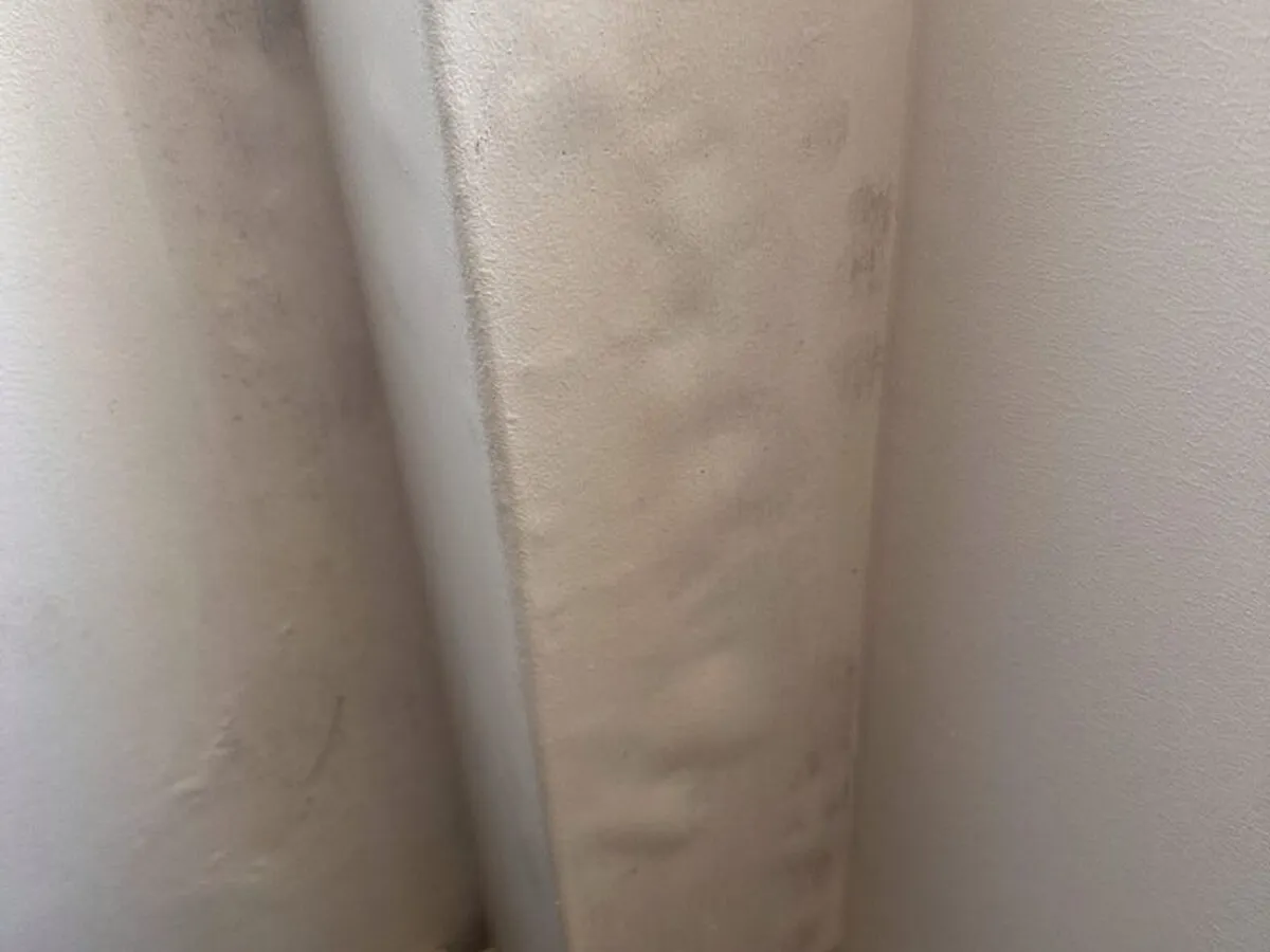 Mould shadowing coming back through fresh paint on a ceiling